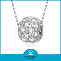 Micro Paved CZ Silver Bead Necklace Jewelry (SH-N0116)